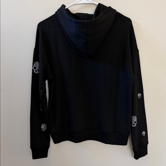 Marled, Skull Hoodie Sweatshirt, Black, Sz S - Picture 8 of 10